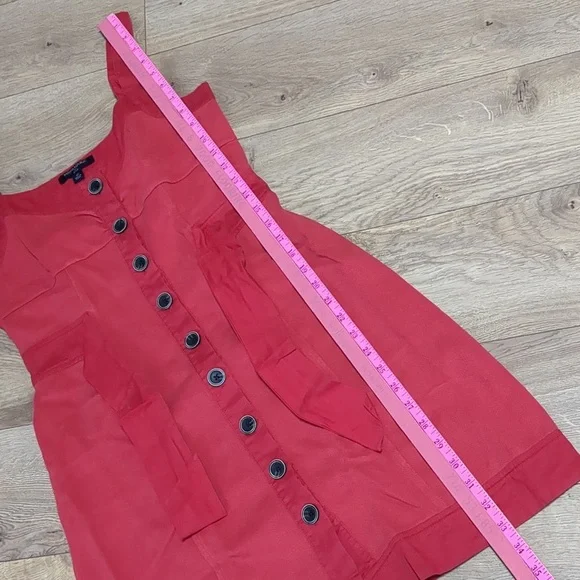 Banana Republic Cotton red midi Dress women's size 6 - Picture 9 of 11